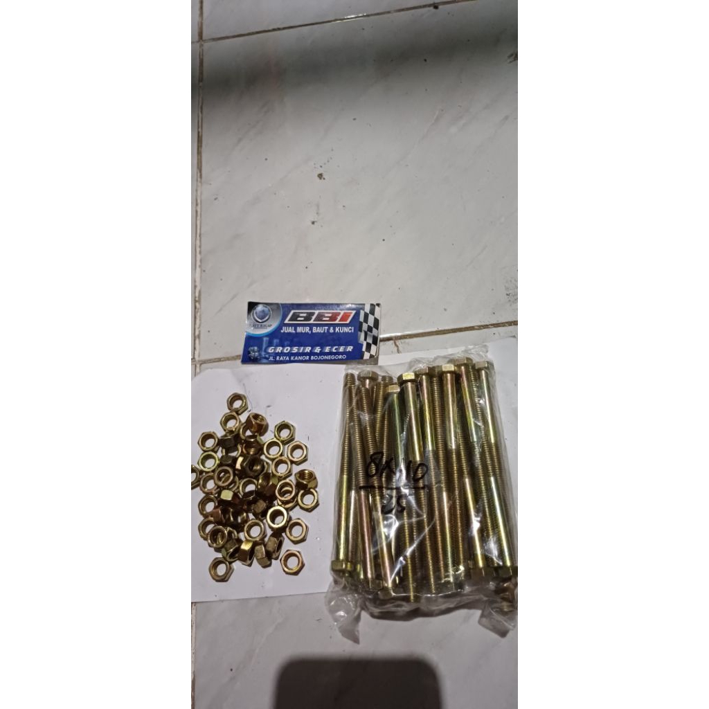 baut mur8x110/baut 12 panjang 11cm isi15pcs