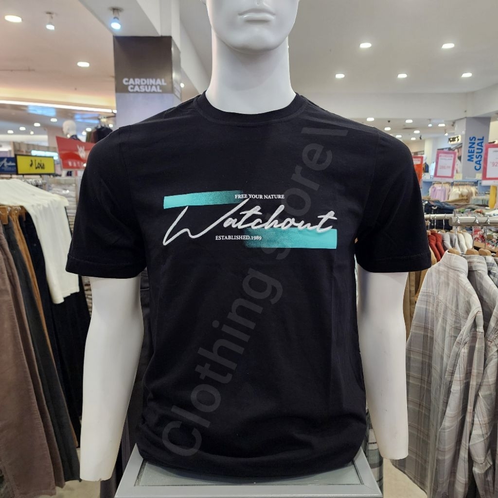 WATCHOUT JEANS ORIGINAL kaos pria lengan pendek hitam JK402690001 live XL