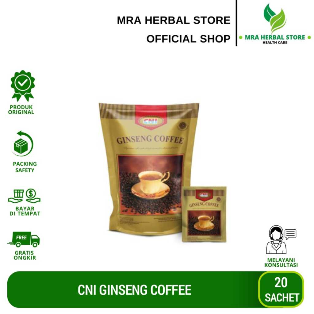 CNI Kopi Ginseng Original  | Coffee CNI Ginseng | Kopi Ginseng CNI  Per Pouch Isi 20 Sachet