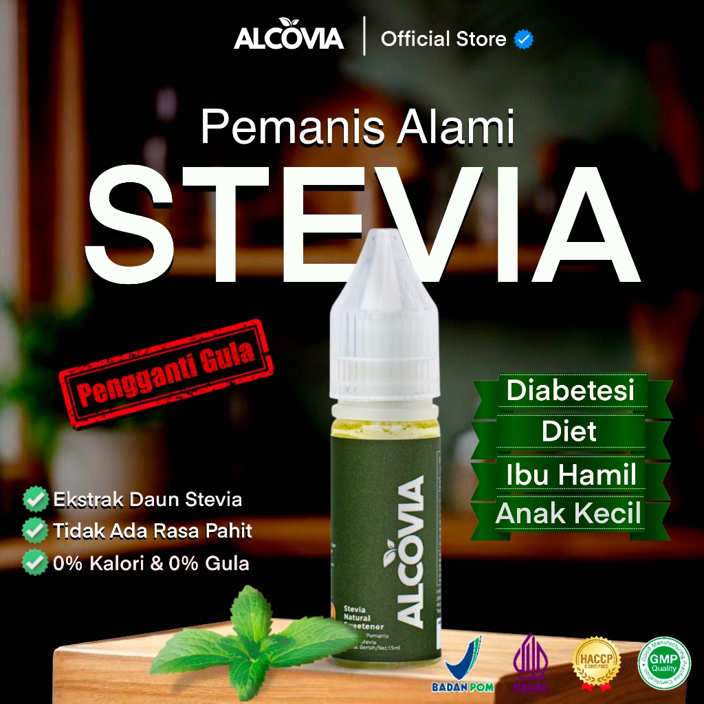 Alcovia Stevia Tetes Pemanis Alami Pengganti Gula - 15ml
