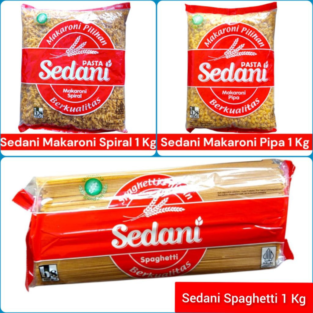 

Sedani makaroni spiral, pipa dan spageti berat 1 kg