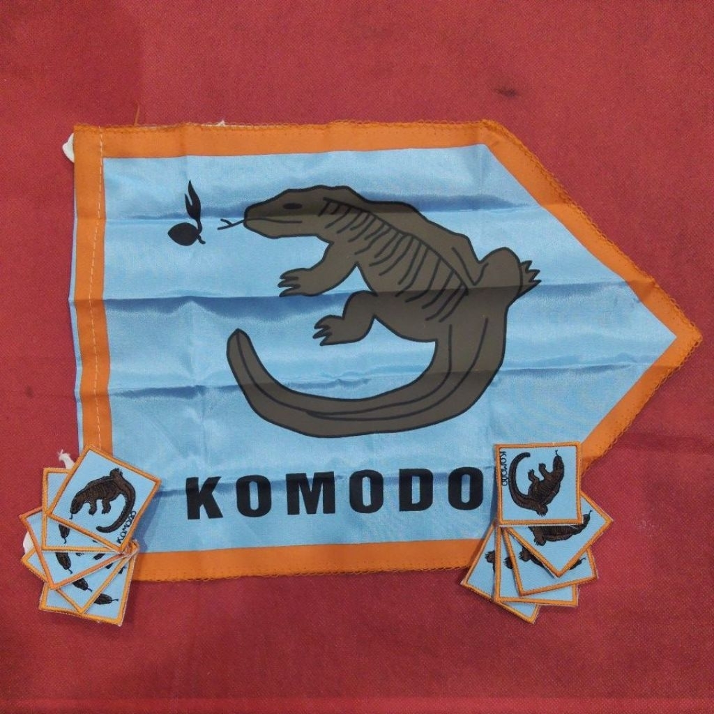 Bet Regu KOMODO -  Bet Tanda Regu Hewan Komodo Bordir - Badge Regu Pramuka