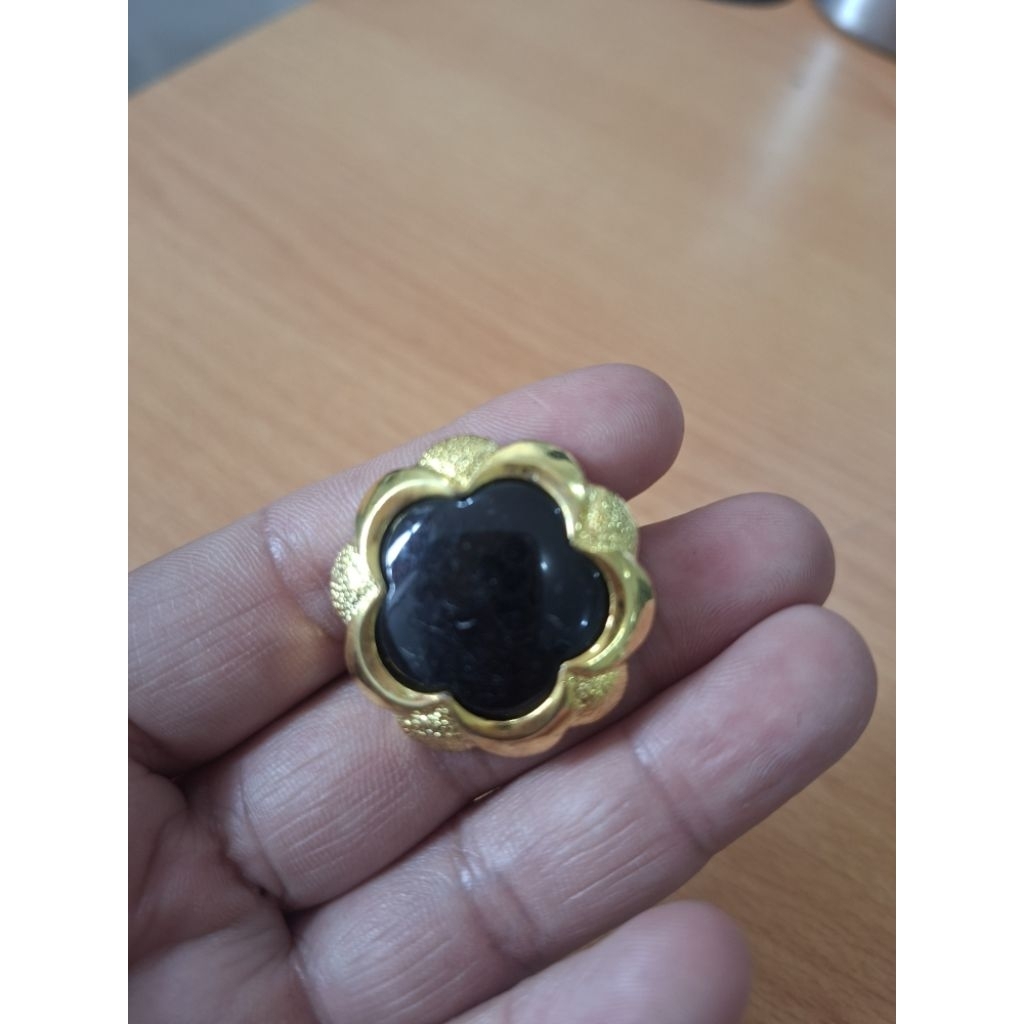 kancing hias /kancing baju kombinasi hitam emas 3 cm/30 mm/12 pcs