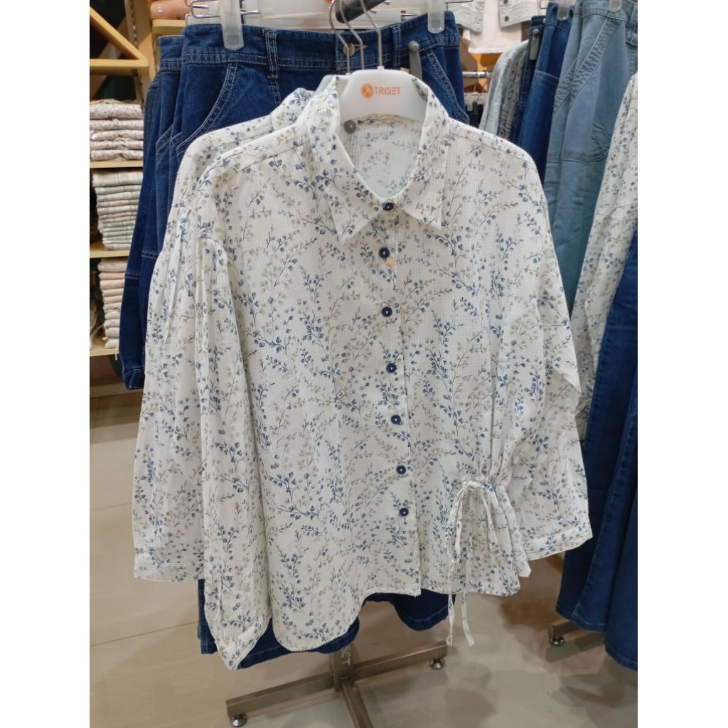 Triset Casual Blouse Kemeja Kekinian SALE