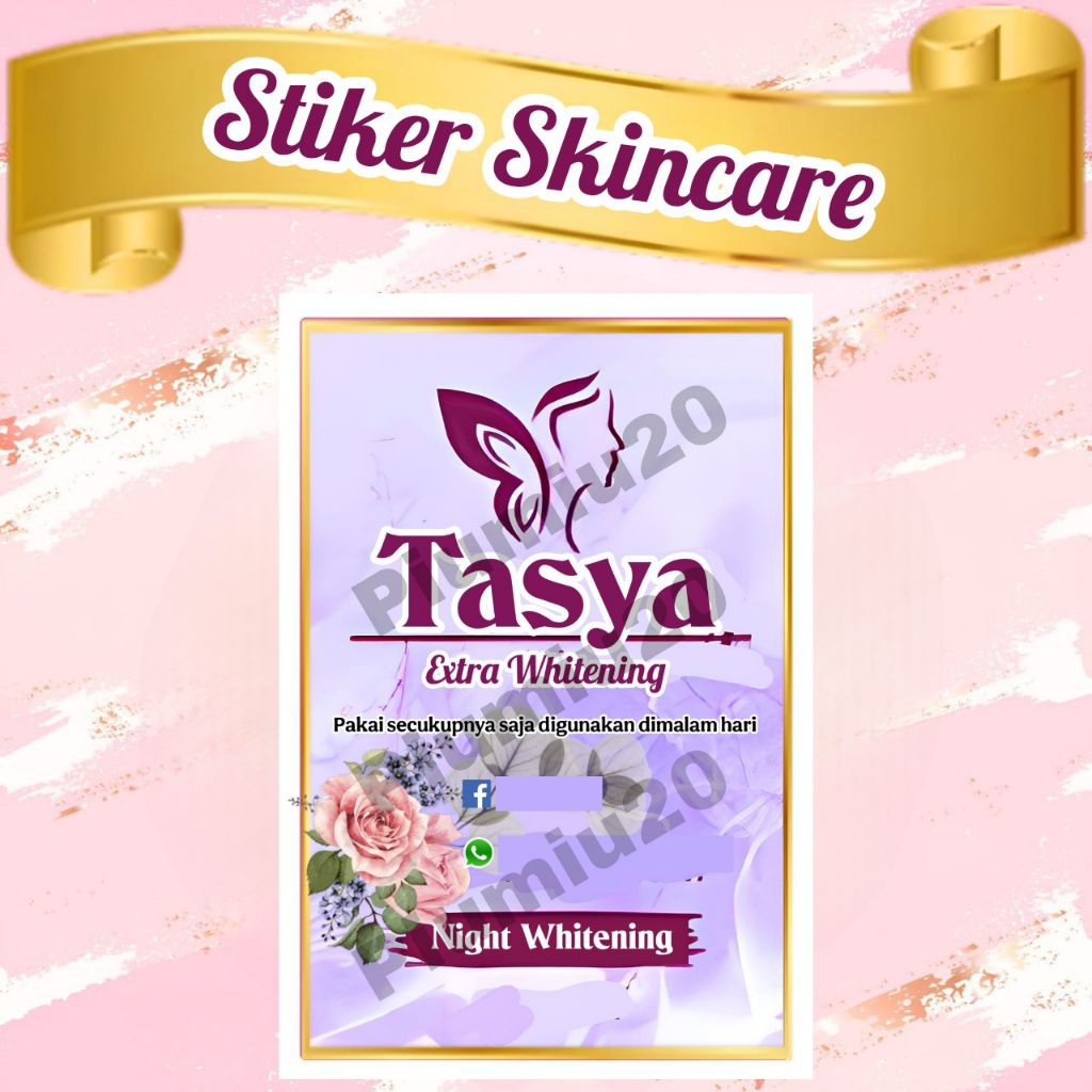 STIKER PRODUK WHITENING CREAM BAHAN CROMO GLOSSY