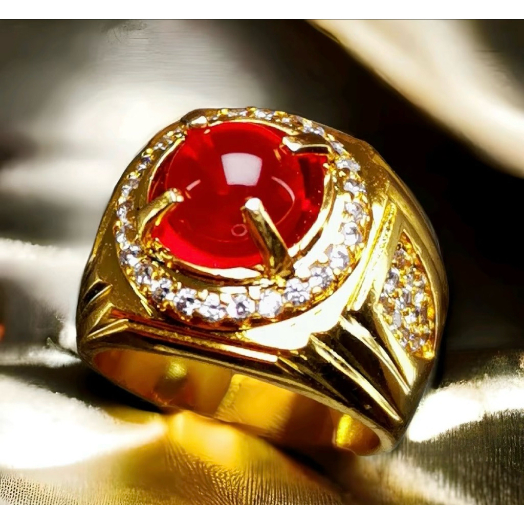 Cincin Batu Permata Reddish Mustik4 Lipan Bagus 8 x 8 x 8 Bukan  6 x 6 x 6