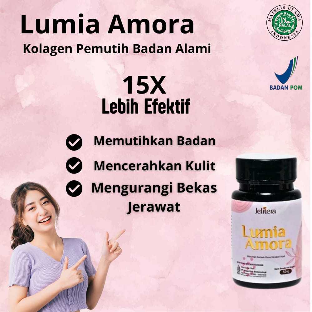 Jalitera Lumia Amora Pemutih Badan 15x Lebih Cepat Dan Efektif Tanpa Suntik Putih collagen halal