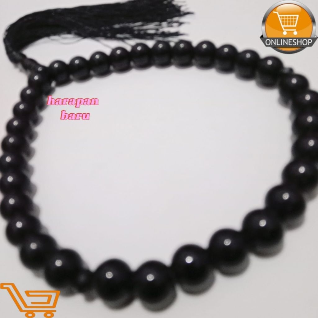 TASBIH BATU BLACK ONIX 10 MM 33 BUTIR