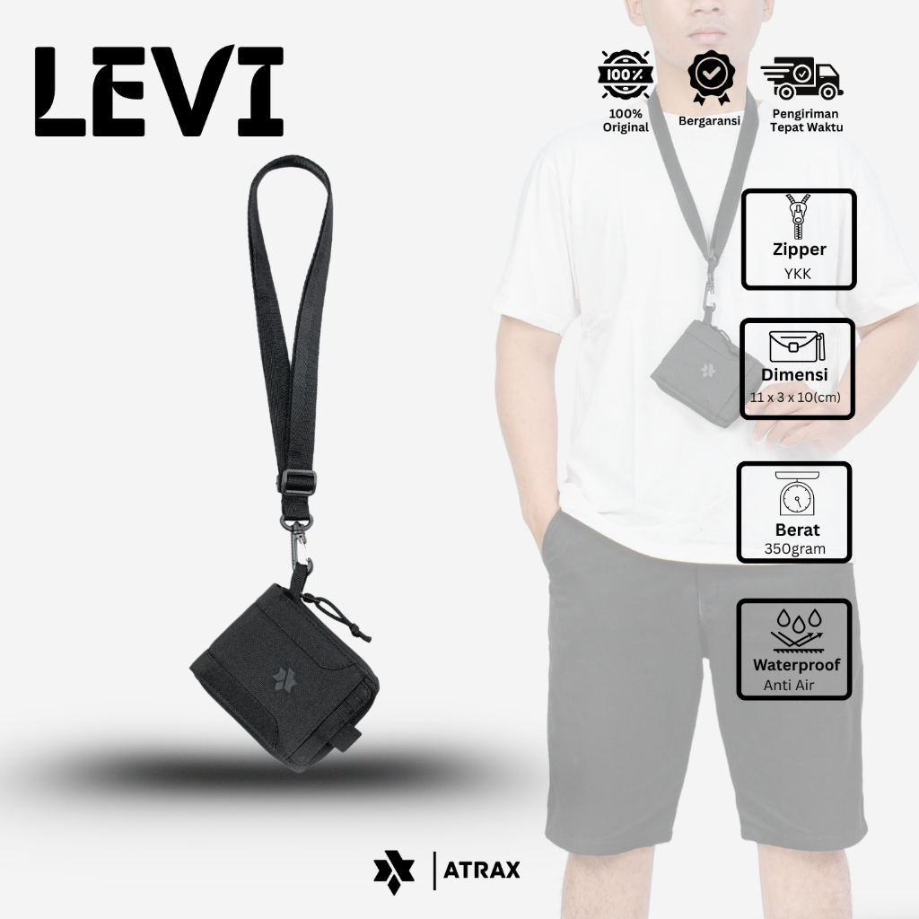 ATRAX - Dompet Lipat Pria Wanita Simple Minimalis Dompet Kalung Leher Keren Murah Berkualitas