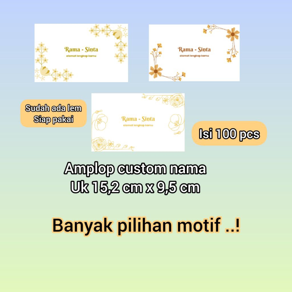 

amplop nama custom / amplop kondangan / amplop sedang / amplop motif cantik spesial
