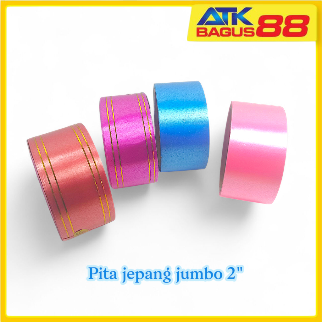 

1 Roll Pita Kado 2" / Pita Jepang Polos & List Emas