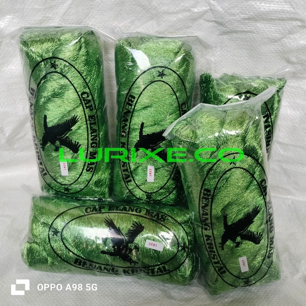 Benang Kristal Cap Elang Mas Army - Benang Songket - Benang Tenun