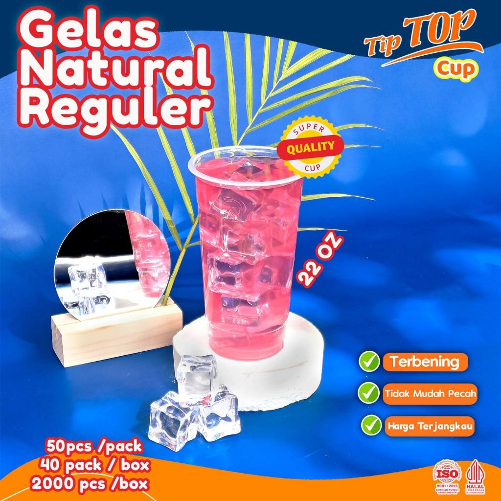 Cup Gelas Plastik TIPTOP 22oz / Cup es teh jumbo / gelas es teh