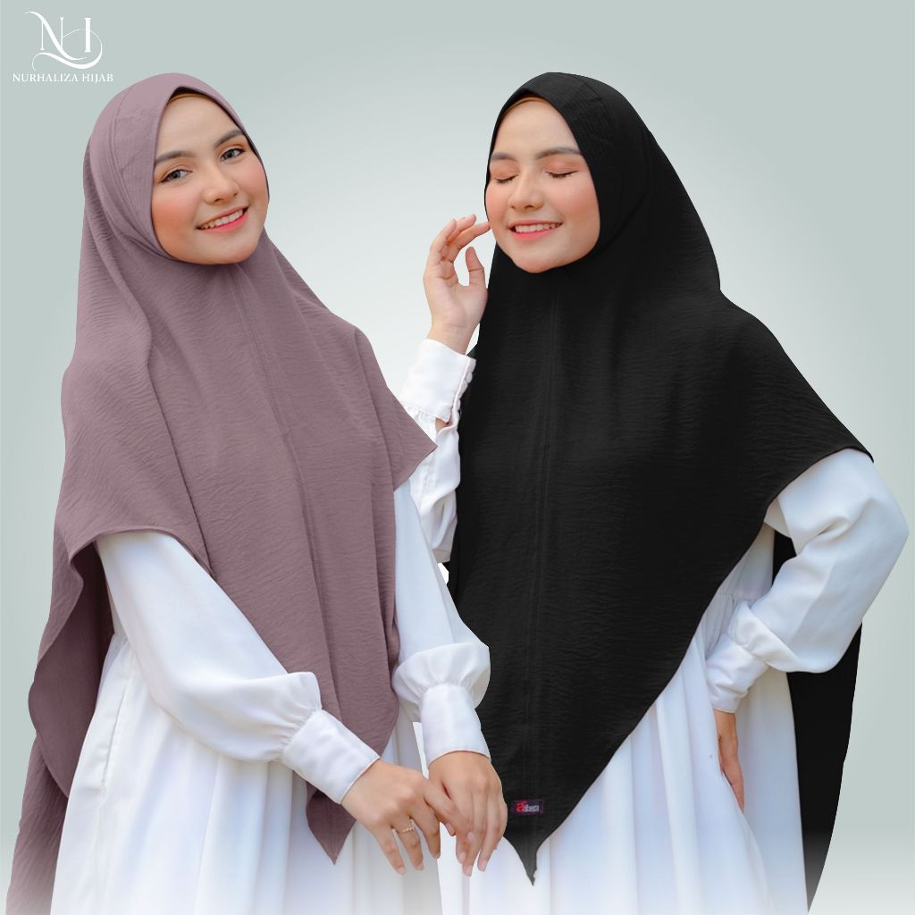 Khimar Carla Pad Antem L – Hijab Syar’i Crinkle Airflow Premium