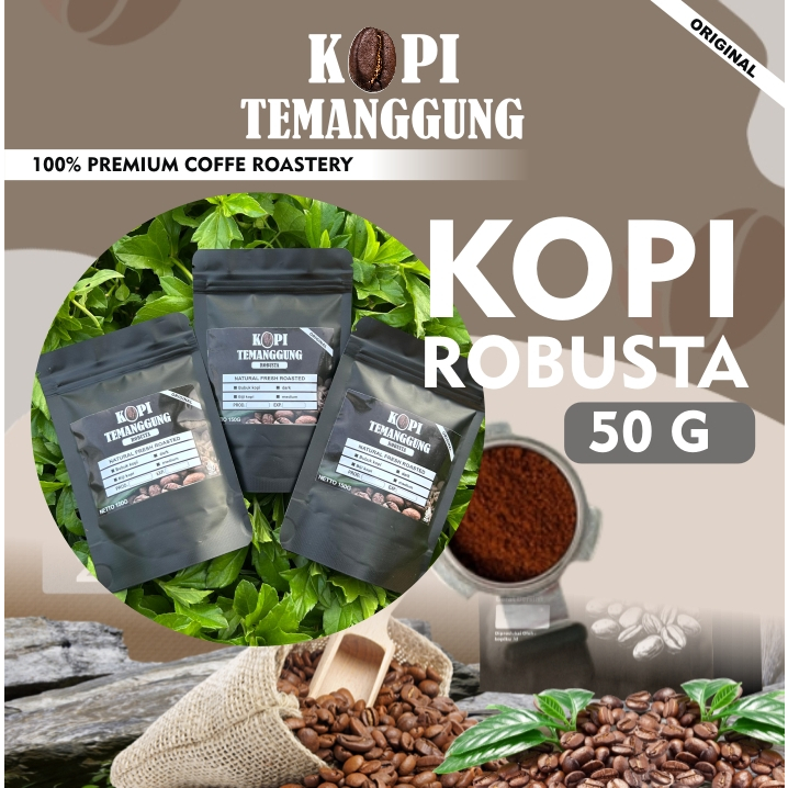 

Roast bean/Bubuk Kopi Robusta Temanggung 50 gram - Premium Grade A