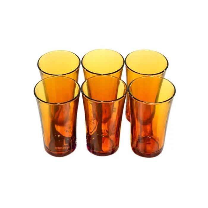 Gelas umbra coklat 503 / gelas kaca coklat / gelas umbra 6 pcs / gelas umbra lusinan / gelas kopi mu