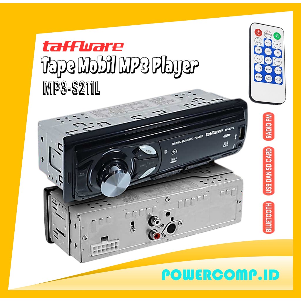 Tipe Mobil Bluetooth Taffware MP3-S211L Tape Mobil Audio MP3 Player Bluetooth 5.0 60W with Remote - 