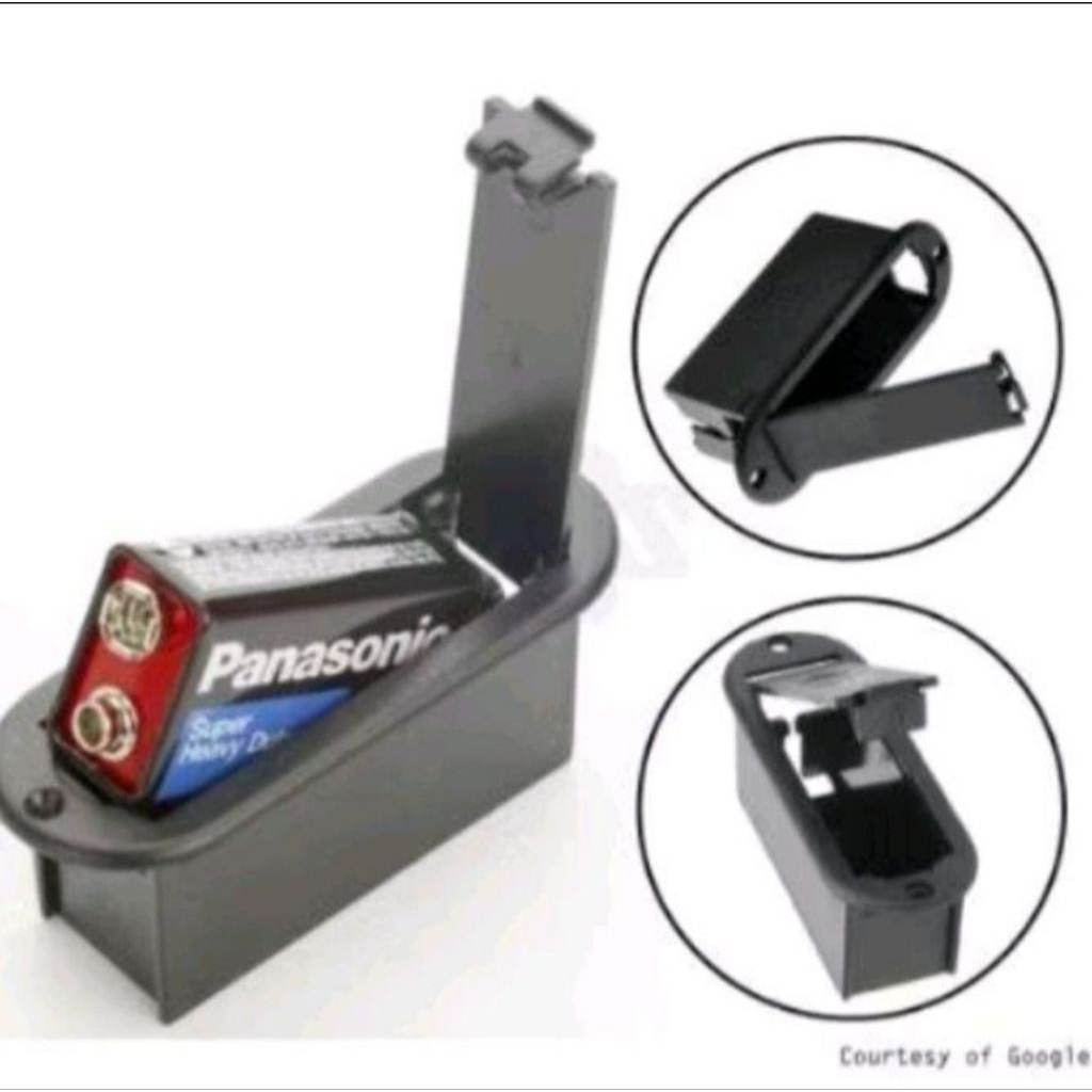 Box battery kotak 9V untuk gitar/ Bass aktif