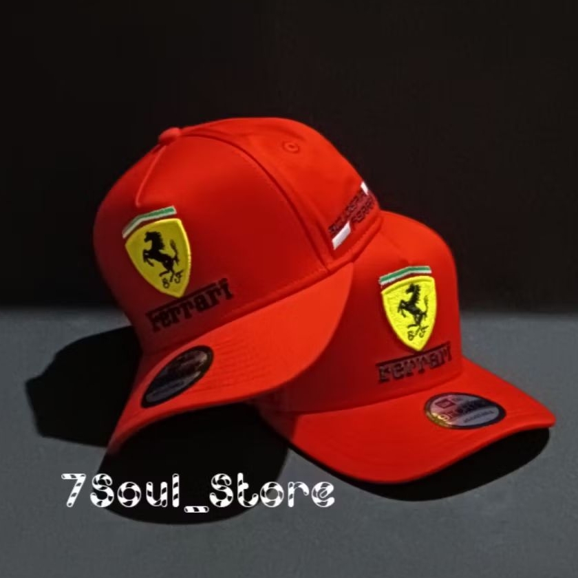 Topi Casual Ferarri Merah Bahan Cotton Import Premium Quality COD