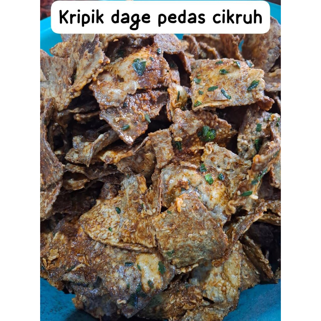 

Kripik dage pedas cikruh kemasan 250gr