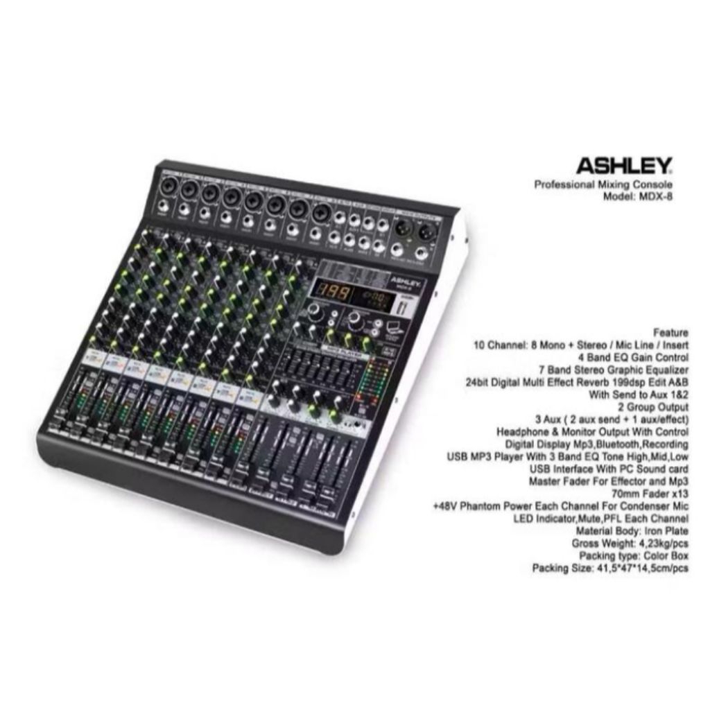 Mixer Ashley MDX 8 New 199 Dsp ORIGINAL