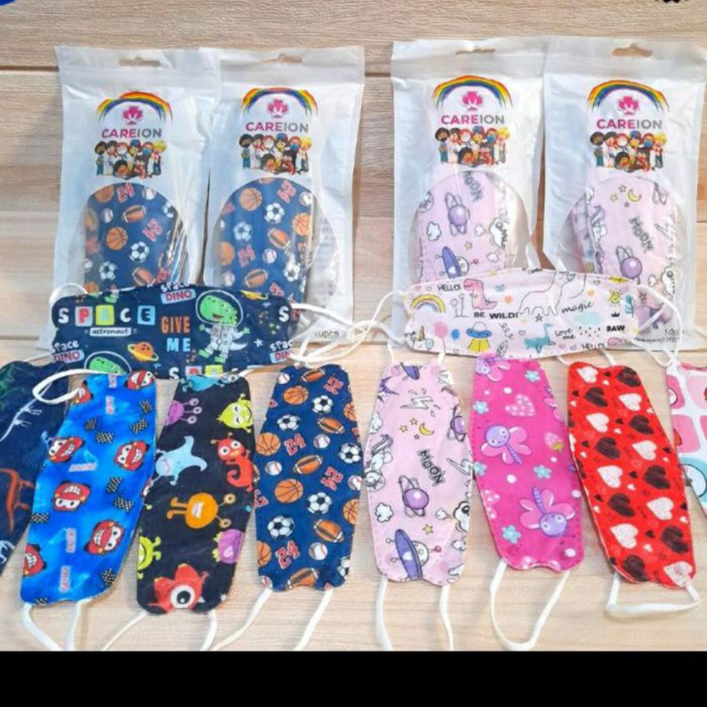 Masker KF94 anak motif karakter random cewek /cowok