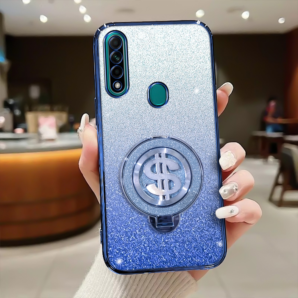 Case Kick Stand Oppo A31/A8 Softcase Glitter Luxury Premium Casing