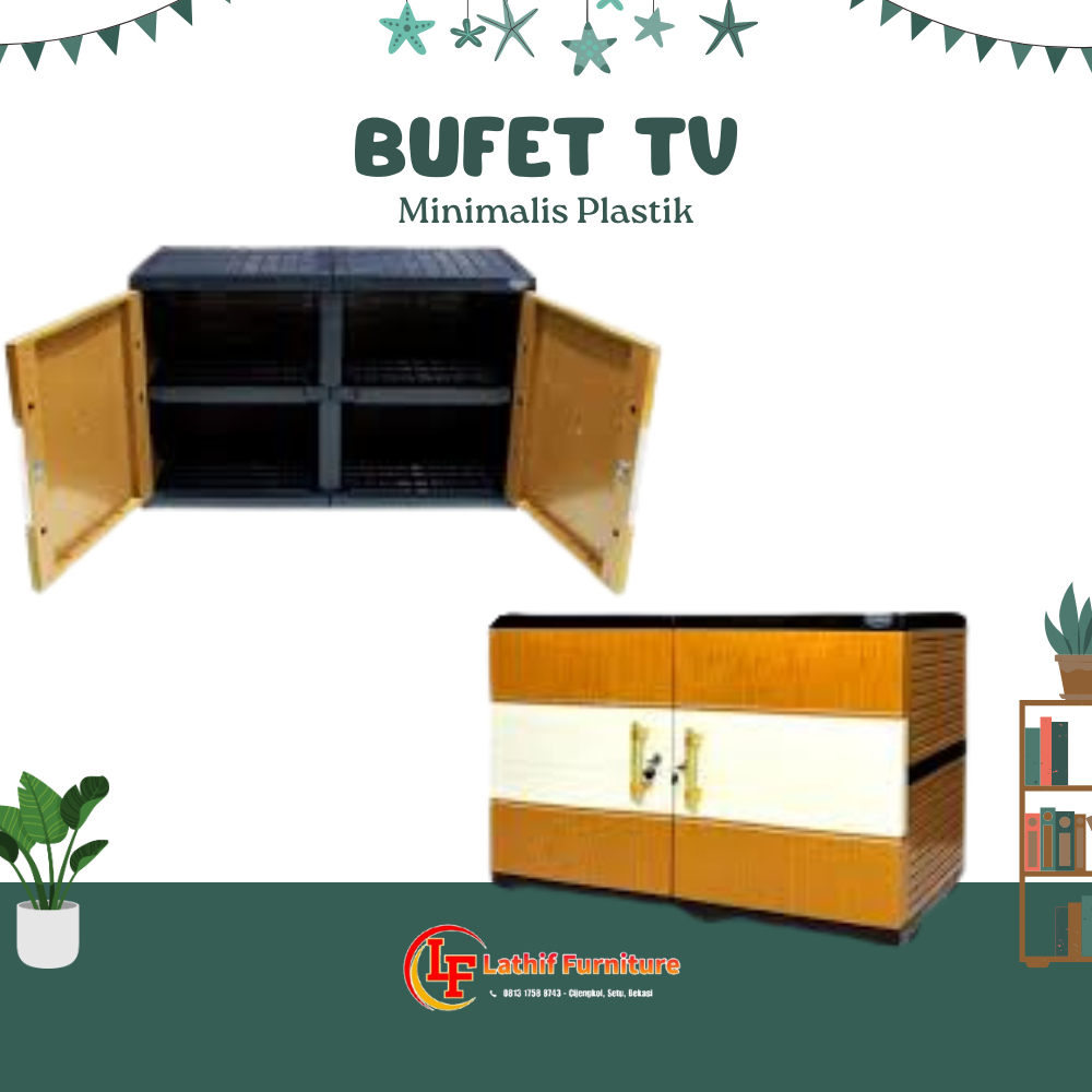 Bufet TV Plastik/Lemari Plastik/Bufet Mini/Bufet Multifungsi/Lemari Multifungsi