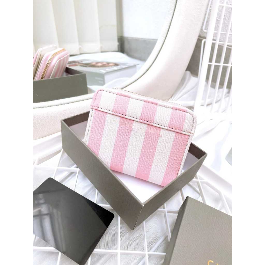 Dompet Lipat Wanita CK Premium Simple Kode CK518 Motif Garis Garis Pocket Mini Cewek Include Box