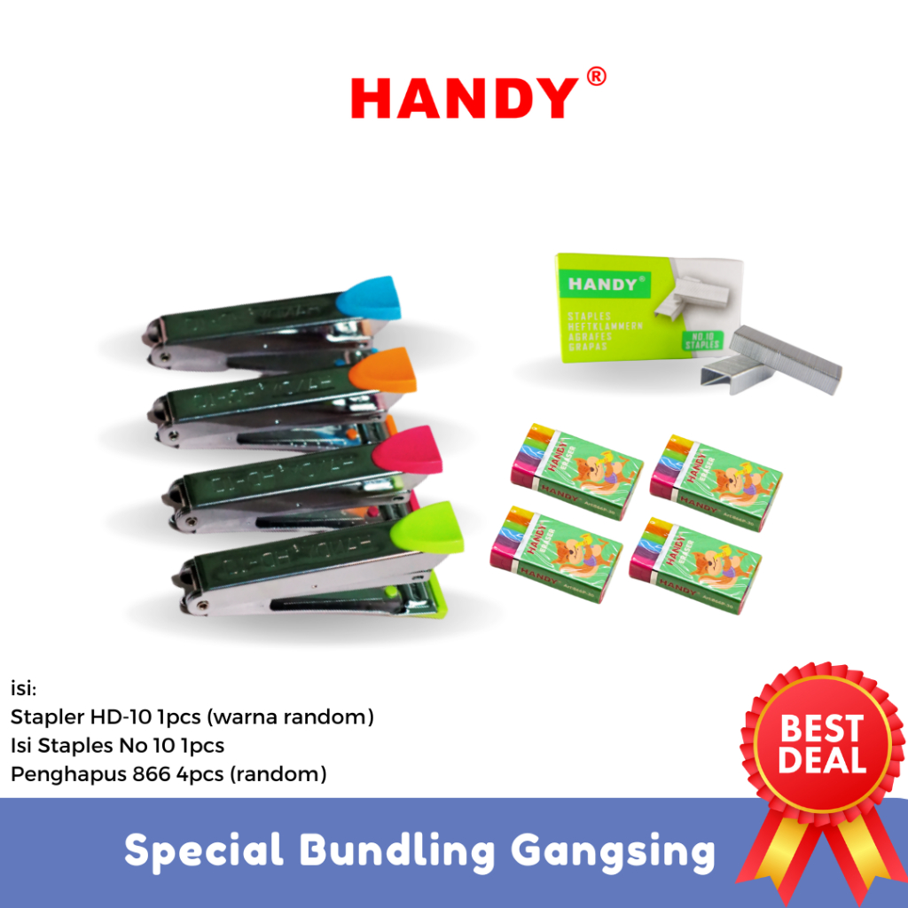 

Paket Pemadam Gasing Penghapus 866 4 Pcs + Isi Staples + Stapler HANDY