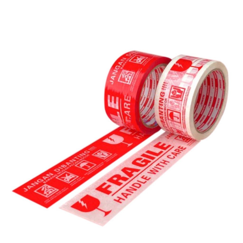 

LAKBAN FRAGILE LENGKET MERAH/PUTIH (48X50 Yard)