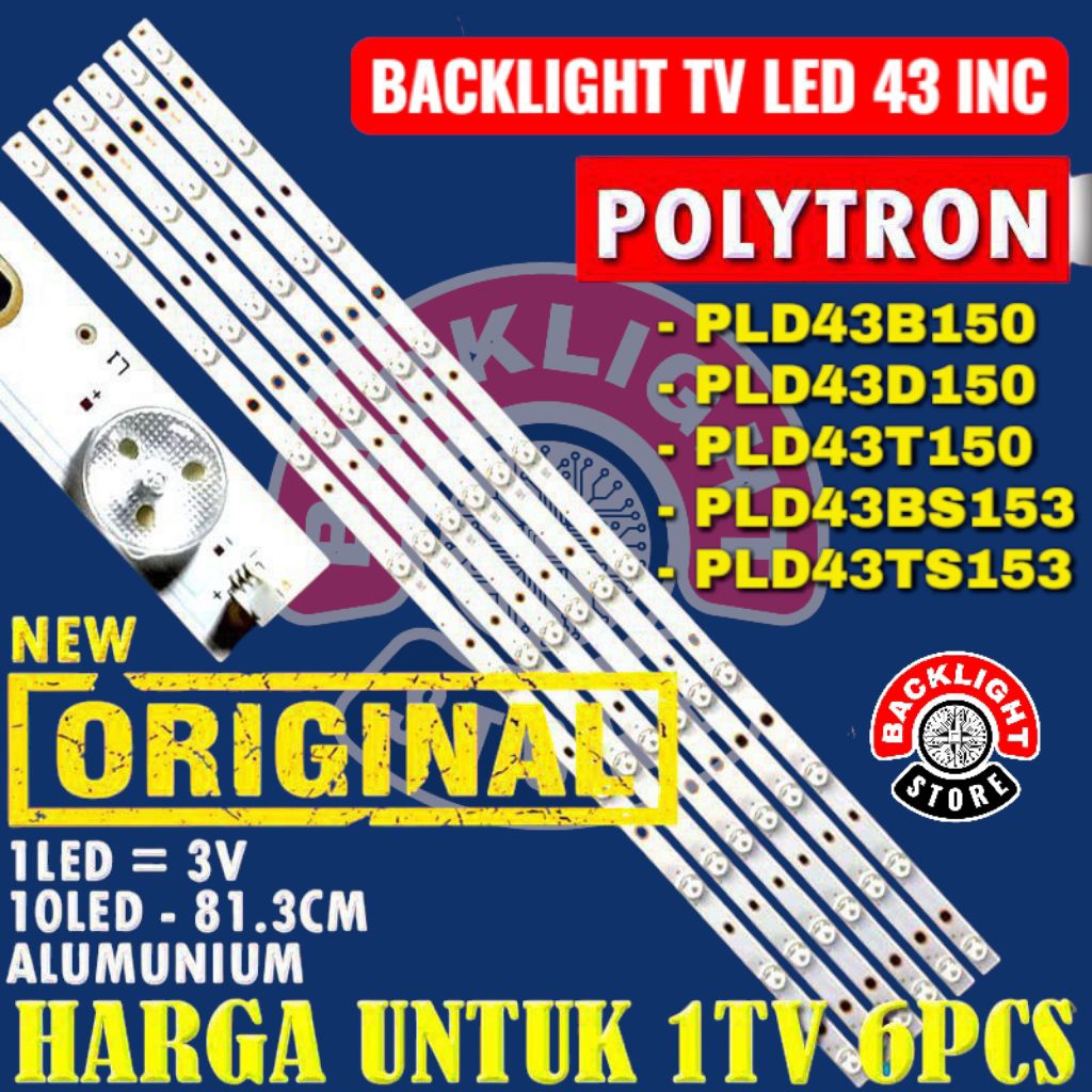 Backlight Tv Led POLYTRON 43 inc PLD43B150 PLD43D150 43T150 43BS153 43TS153