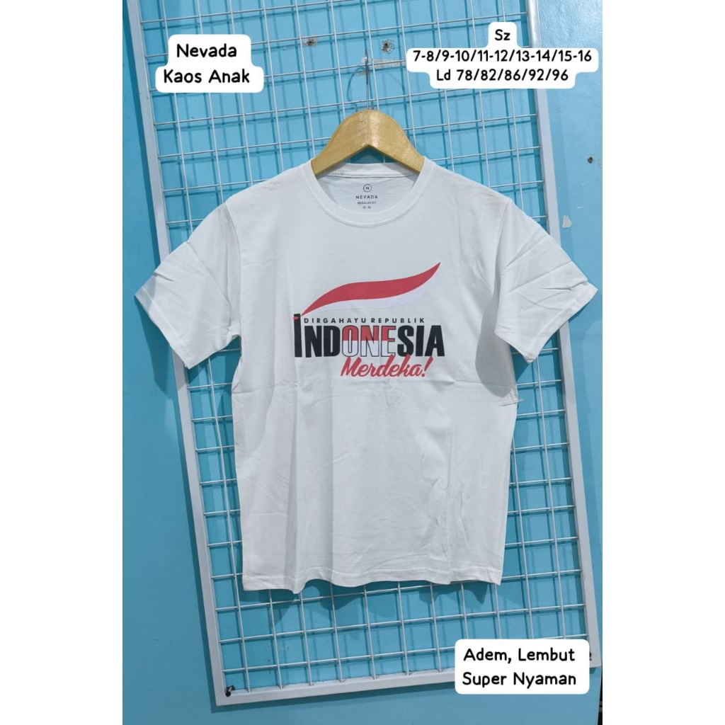 Kaos Anak Pendek Brand Nevada Kemerdekaan