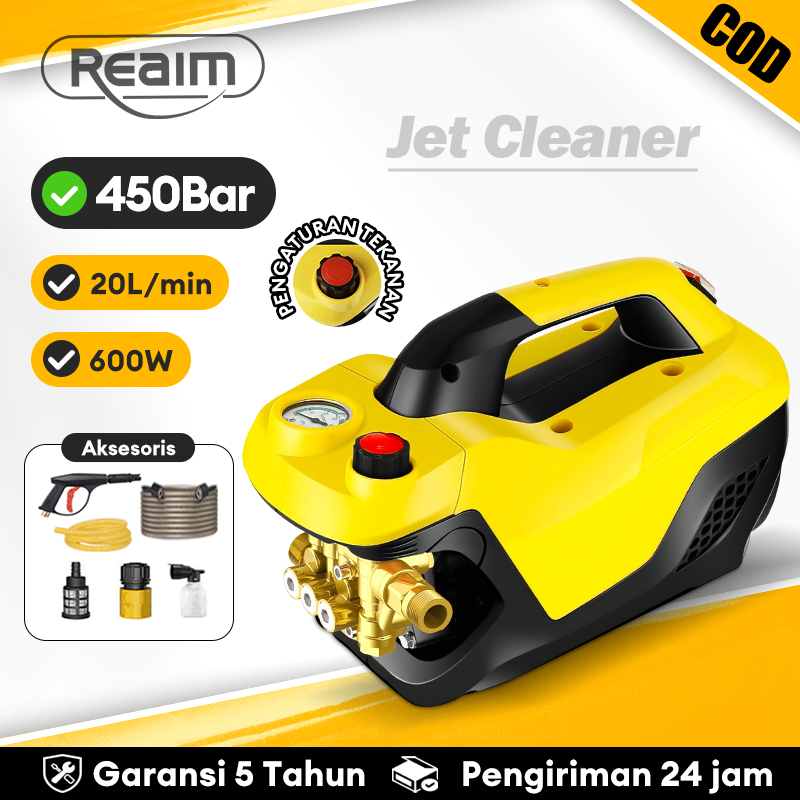 Bondarui90 - Reaim Jet Cleaner 450Bar 600W High Pressure Washer Motor & Mobil