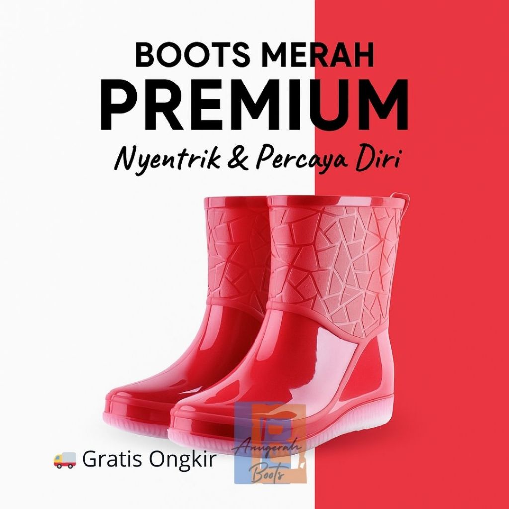 Sepatu Boots Wanita | Sepatu Anti Air Wanita | Sepatu Karet Wanita - Sepatu Boots Korea