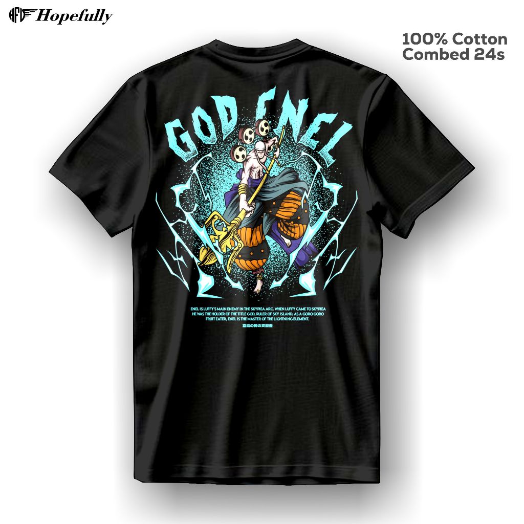 Baju ENEL GOD One piece ARC Skypie Premium quality / Kaos ONE PIECE GOD ENEL Best quality