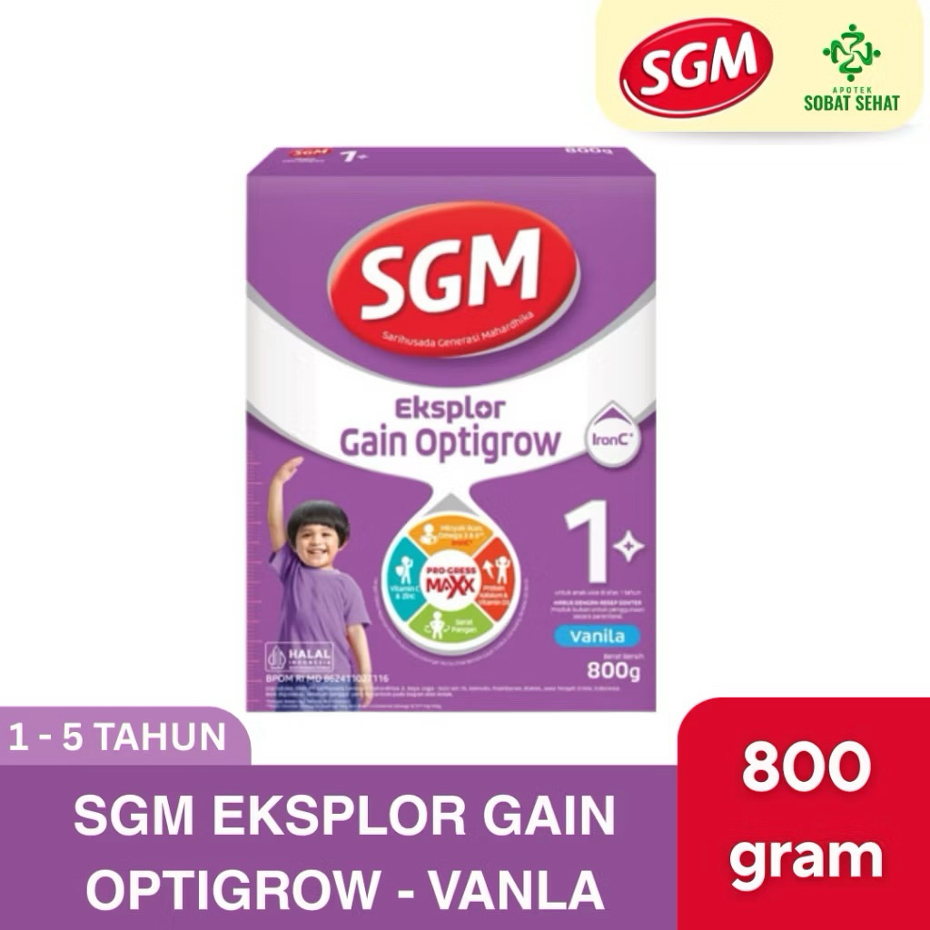 SGM EKSPLOR GAIN OPTIGROW 1 PLUS 1-5 TAHUN 800 GRAM