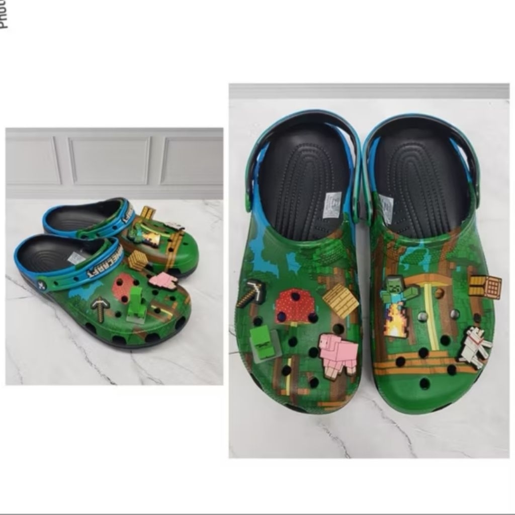 SANDAL CROCS ANAK DAN DEWASA MINECRAFT LED / SANDAL CROCS / CROCS / FREE JIBITZ