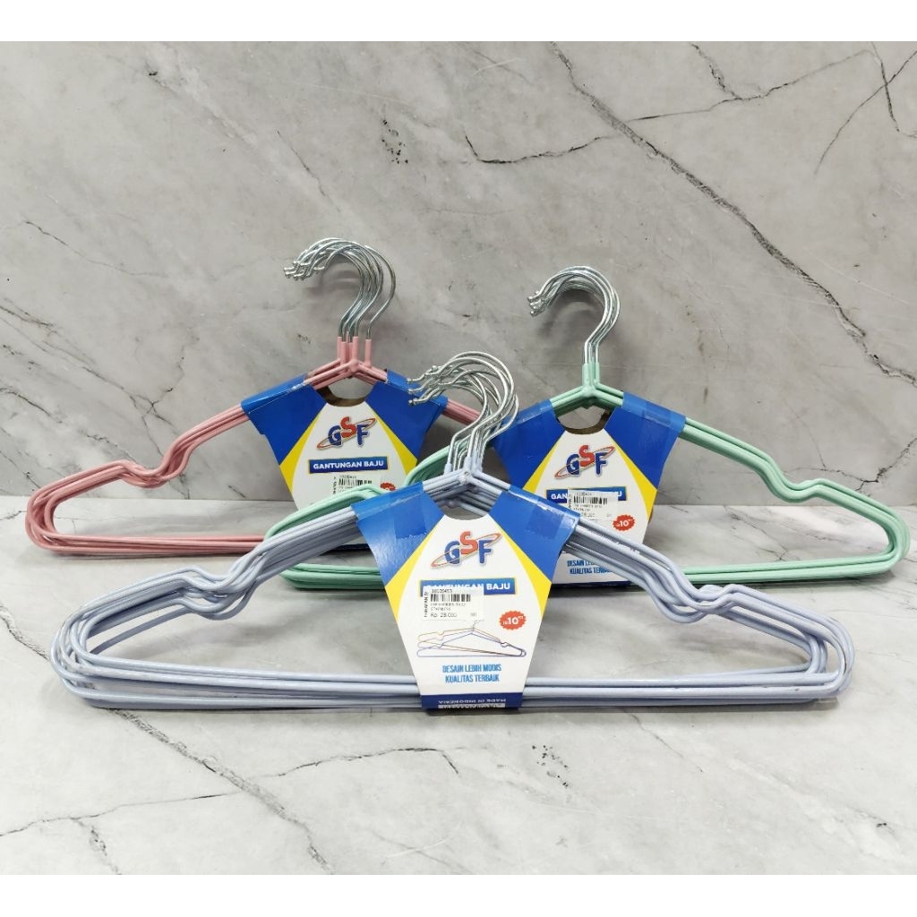 HANGER BAJU STAINLESS GSF ISI 10 PCS / GANTUNGAN BAJU - GSF