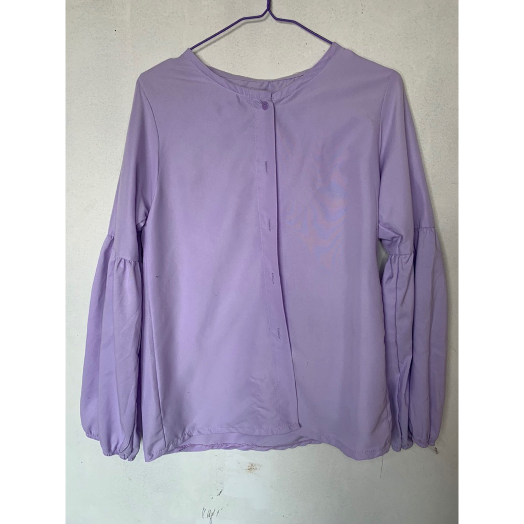Blouse Wanita Lengan Panjang Lilac – Preloved Kondisi Bagus