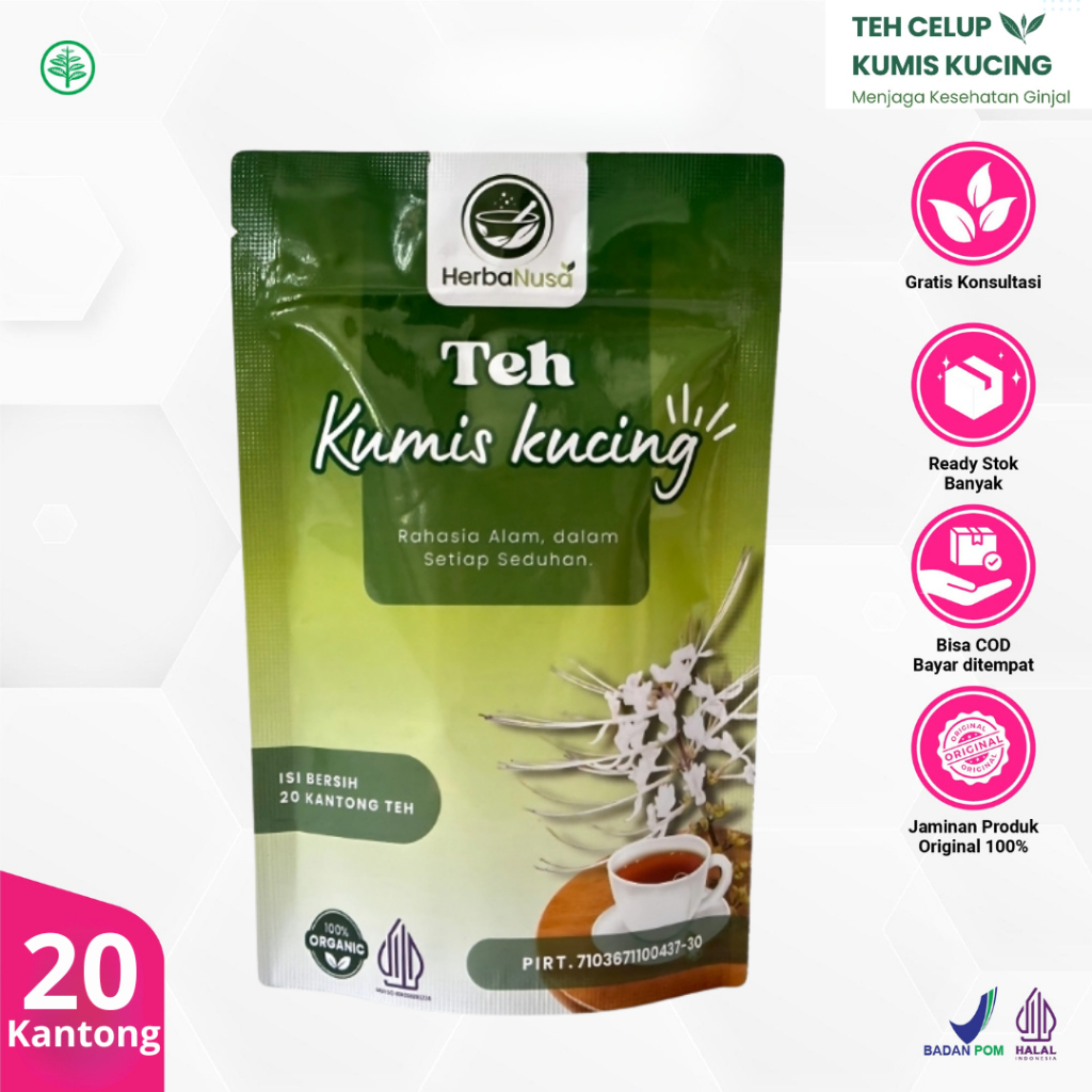 

Teh Daun Kumis Kucing : Teh Batu Ginjal Isi 20 Tea bag