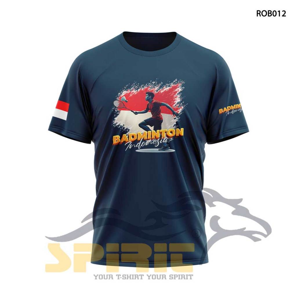 Kaos Badminton Indonesia Pride Lengan Pendek Bahan Adem di Pakai (custom desain)