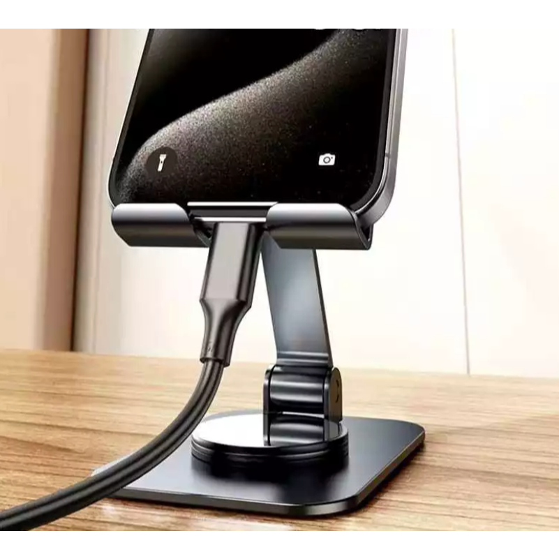 Phone Holder Putar Stand Holder HP Metal Rotasi 360 Phone Holder Meja Dudukan Ponsel/Tablet Meja