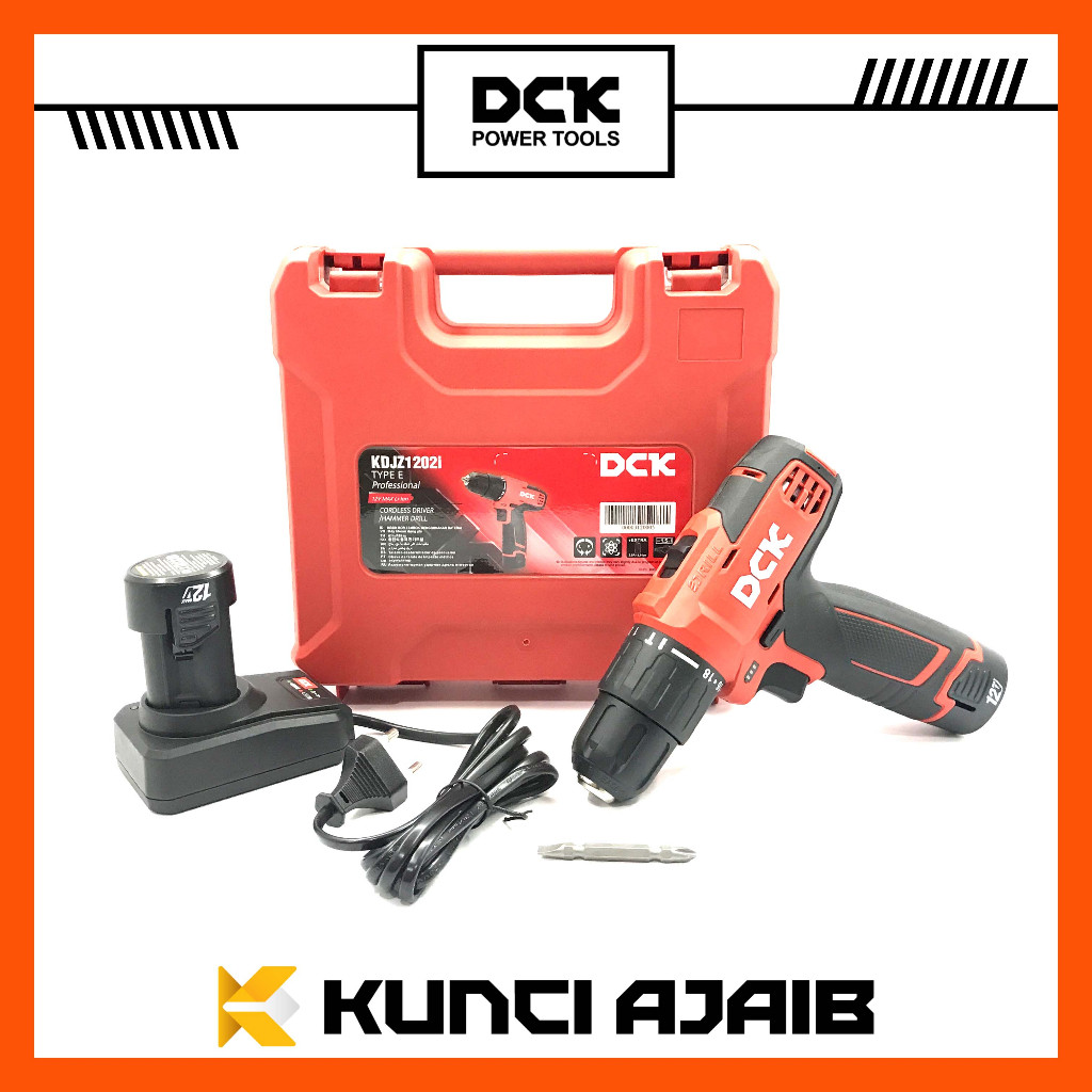 DCK KDJZ1202i Cordless Drill 12V Bor Baterai Besi Beton Tembok Hammer