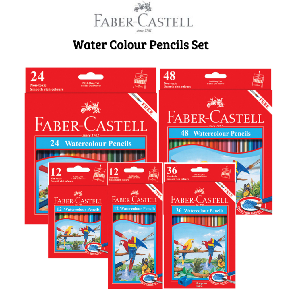 

FABER CASTELL WATERCOLOURS PENCIL SET 12/24/36/48 PENSIL WARNA