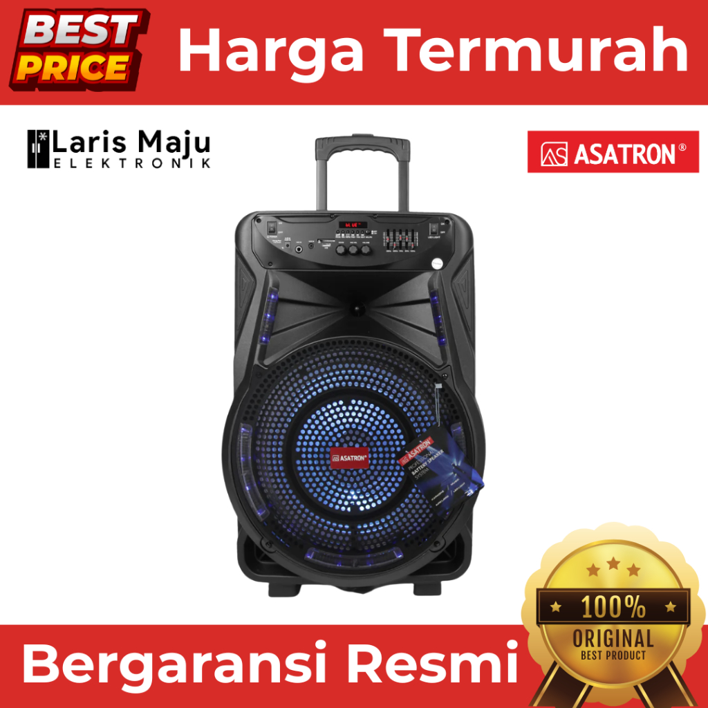 ASATRON SPEAKER AKTIF BLUETOOTH TITANIUM Woofer 15 Inch - Free 2 Mic Wireless