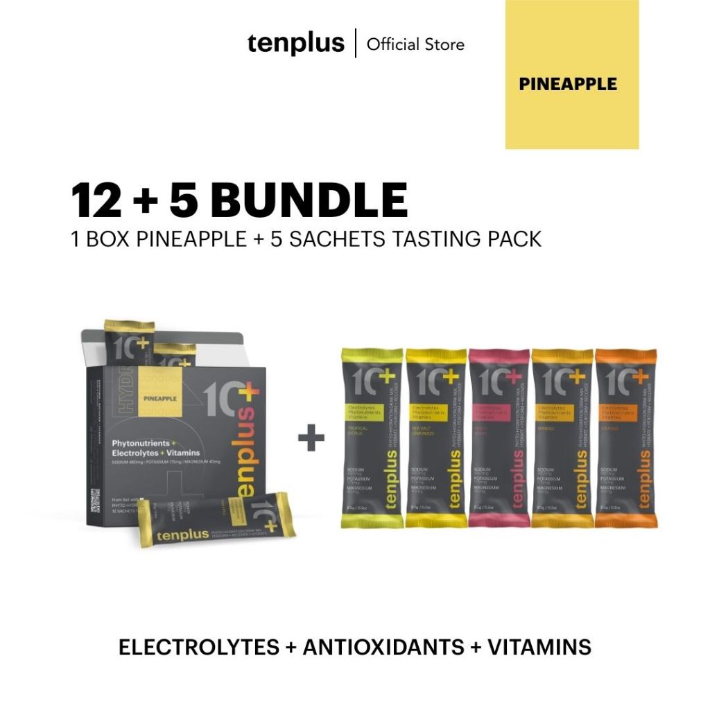 

TENPLUS Hypotonic Electrolyte Drink Mix Pineapple + 5 Sachets Tasting Pack
