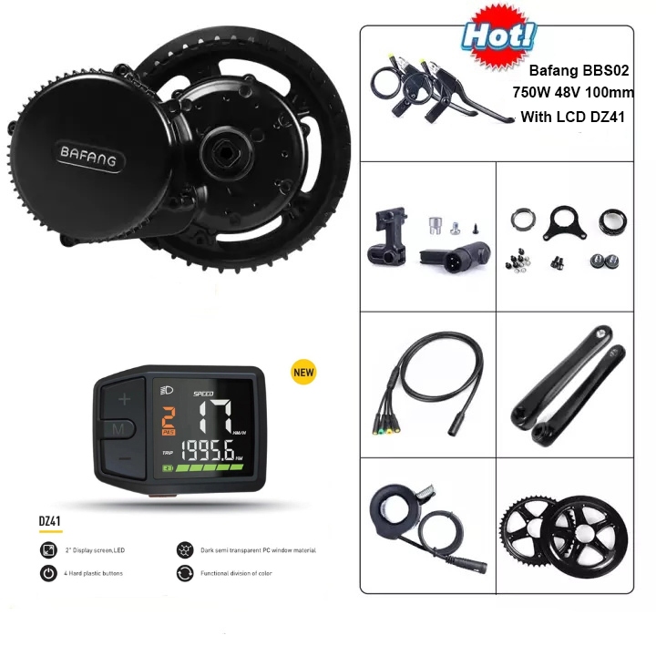 Bafang Mid Drive E-Bike KIT Motor BBS02 750W 48V BB68mm / BB100mm LCD Display DZ41