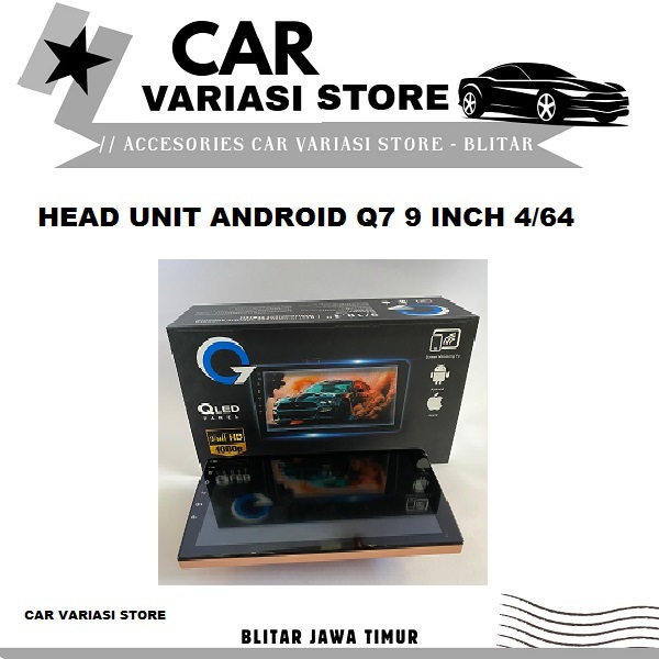 Head unit android Q7 9 Inch 4/64 GB // Tip android // head unit mobil // Tip audio mobil // tip laya