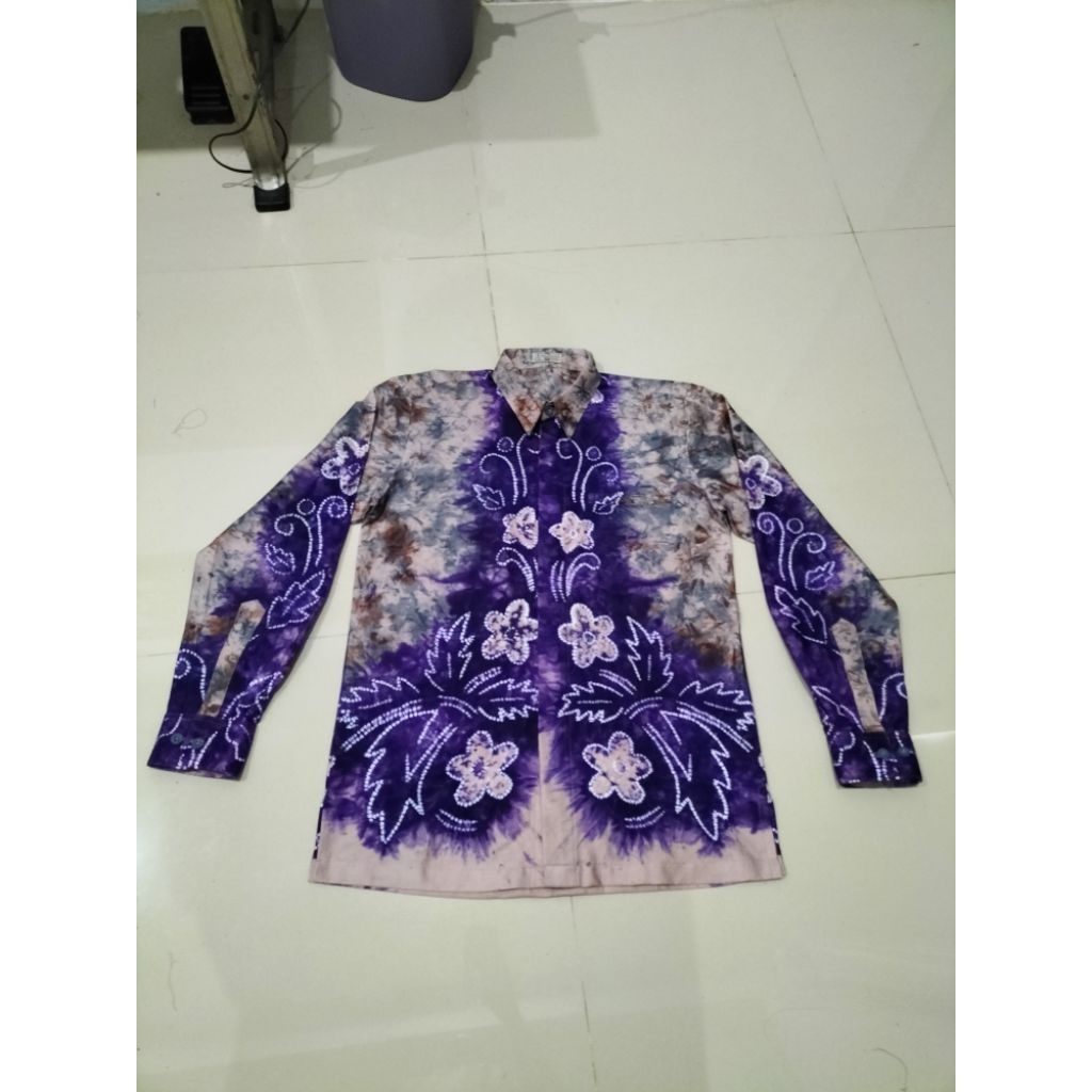 kain sasirangan Motif Bunga Ungu